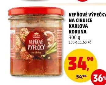 Vepřové výpečky na cibulce ve sklenici Karlova Koruna