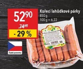 Párky kuřecí lahůdkové DZ Klatovy