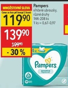 Vlhčené ubrousky dětské Pampers Sensitive
