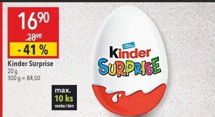 Čokoládové vajíčko s překvapením Kinder Surprise