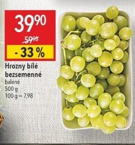 Hrozny bílé bezsemenné