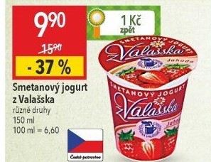 Jogurt smetanový ochucený z Valašska Mlékárna Valašské Meziříčí