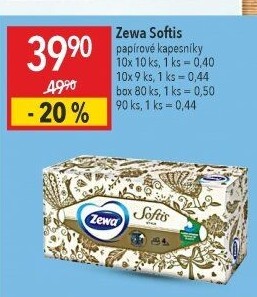 Papírové kapesníčky 4vrstvé Softis Zewa - box