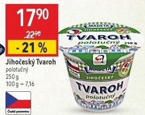Tvaroh polotučný Jihočeský Madeta