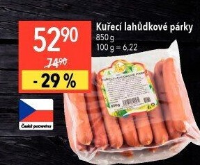 Párky kuřecí lahůdkové DZ Klatovy