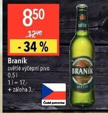 Pivo světlé výčepní 10° Braník