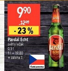 Pivo světlý ležák 11° Echt Pardál