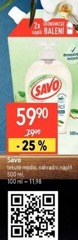 Tekuté mýdlo Savo - náplň