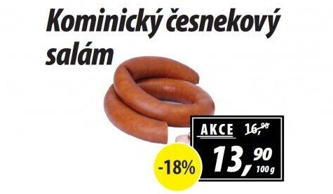 Salám kominický česnekový točený