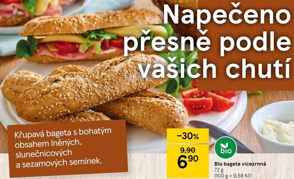 Bageta vícezrnná bio