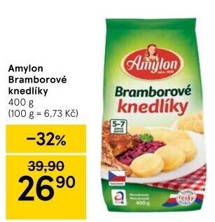 Bramborové knedlíky v prášku Amylon