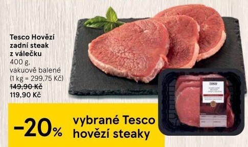 Hovězí zadní steak z válečku Tesco