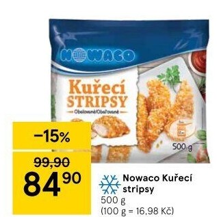 Kuřecí stripsy mražené Nowaco