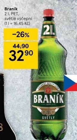 Pivo světlé výčepní 10° Braník