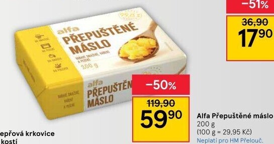 Přepuštěné máslo Alfa