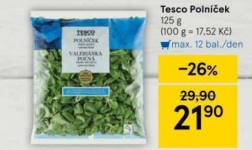 Salát polníček Tesco