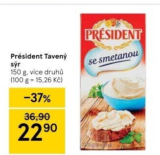 Tavené sýry Président