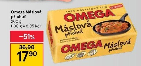 Tuk s máslovou příchutí Omega