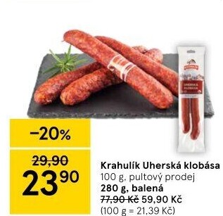 Uherská klobása Krahulík