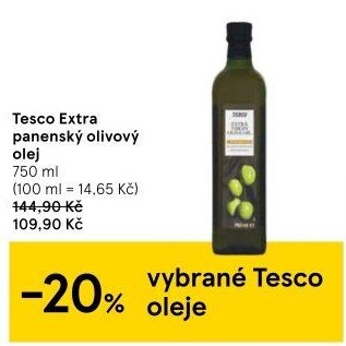 Olivový olej extra panenský Tesco