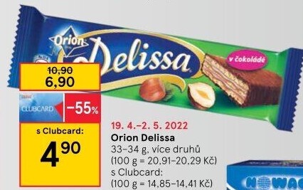 Oplatky celomáčené Delissa Orion
