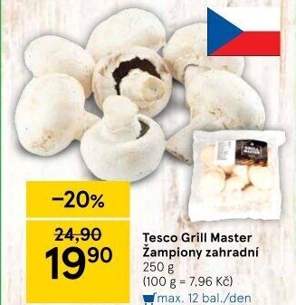 Žampiony zahradní Grill Master Tesco