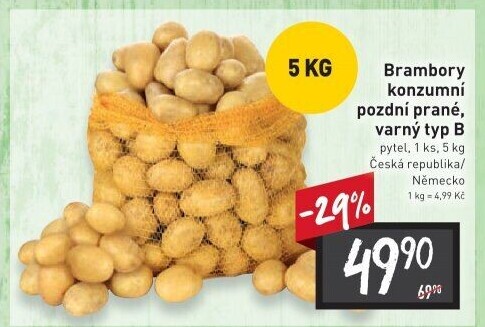 Brambory konzumní pozdní