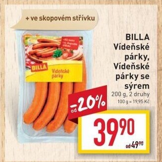 Párky vídeňské Billa