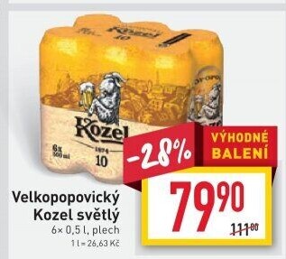Pivo světlé Velkopopovický Kozel