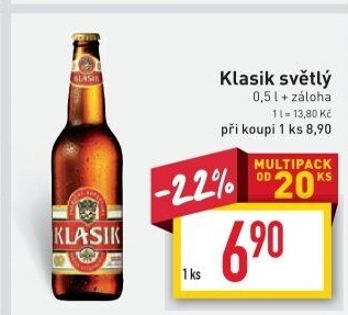 Pivo světlé výčepní 10° Klasik