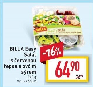 Salát s červenou řepou a ovčím sýrem Easy Billa