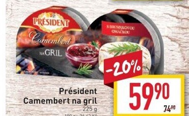 Sýr Camembert na gril Président