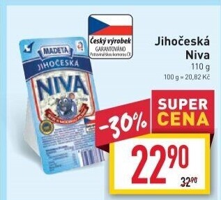 Sýr Niva Jihočeská 50% Madeta