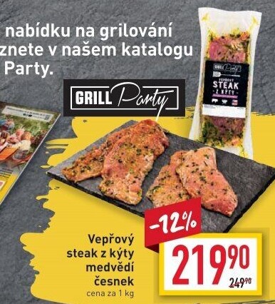 Vepřový steak z kýty marinovaný Grill Party