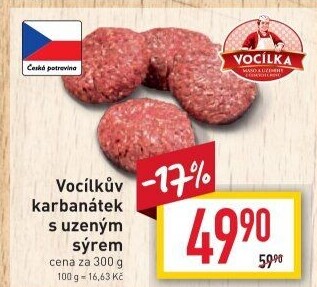 Vocílkův karbanátek s uzeným sýrem Vocílka