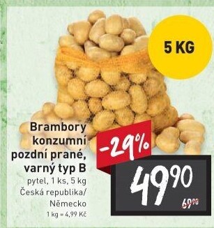 Brambory konzumní pozdní