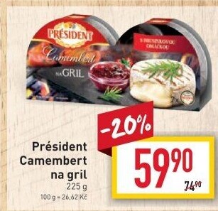 Sýr Camembert na gril Président