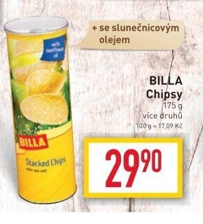 Chipsy Billa - tubus