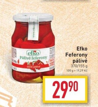 Feferony pálivé Efko