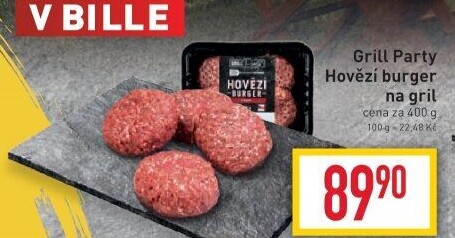 Hovězí burger Grill Party