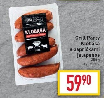 Klobása s jalapeňo Grill Party