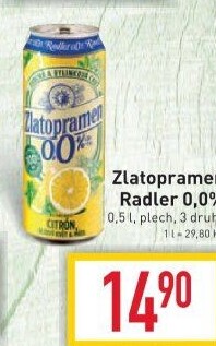 Nealkoholické pivo ochucené Radler Zlatopramen