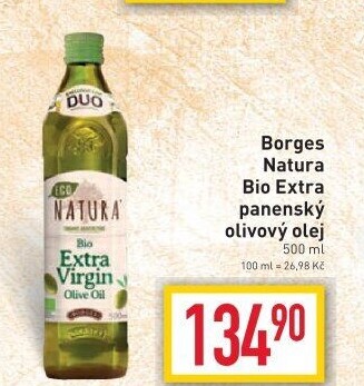 Olivový olej extra panenský bio natura Borges