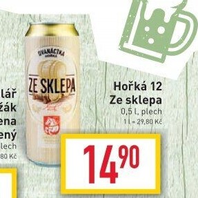 Pivo Hořká 12° Ze sklepa Pardubický Pivovar