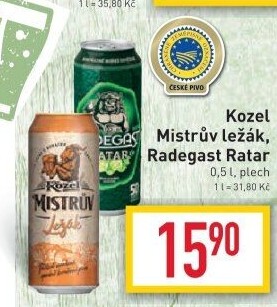 Pivo Mistrův světlý ležák Velkopopovický Kozel