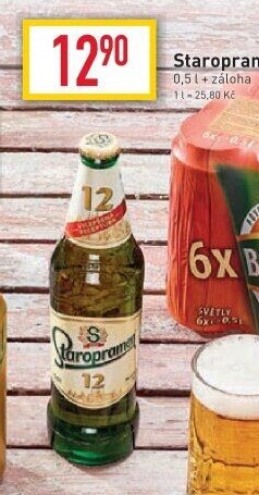 Pivo světlý ležák 12° Staropramen
