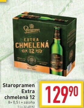 Pivo světlý ležák Extra chmelená 12° Staropramen