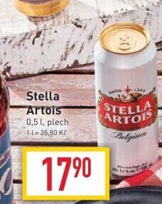 Pivo světlý ležák Stella Artois