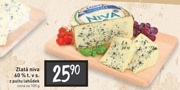 Sýr Niva zlatá Jihočeská 60% Madeta