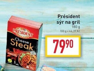 Sýrový steak na gril Président